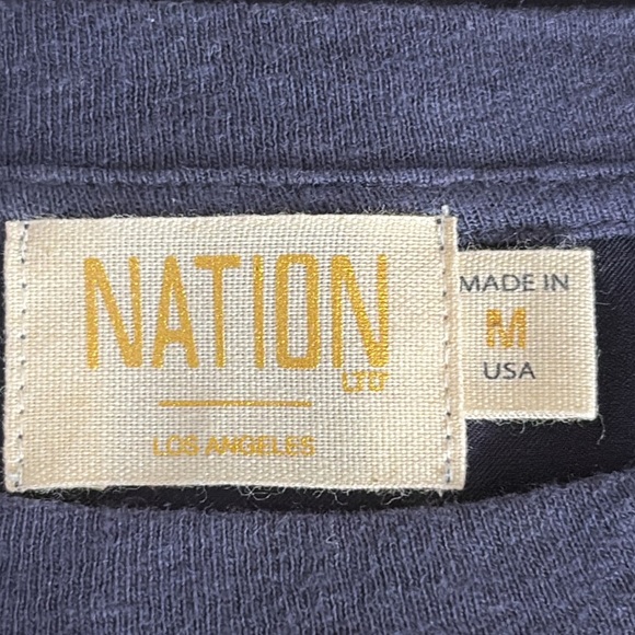 Nation LTD Short Sleeve Crew Neck Viscose Top in Deep Blue - Size Medium - Picture 4 of 6